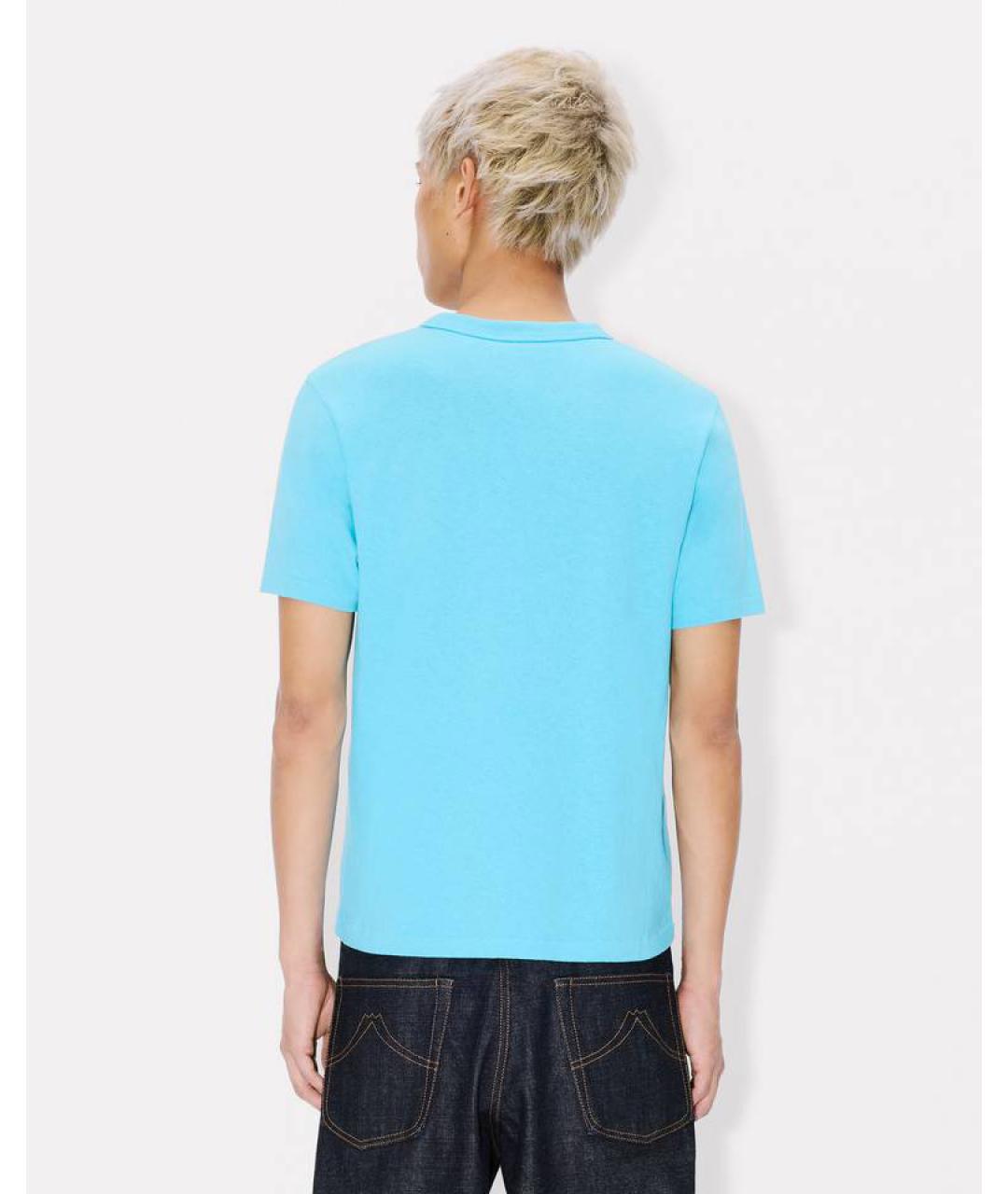 KENZO Синяя хлопковая футболка, фото 4