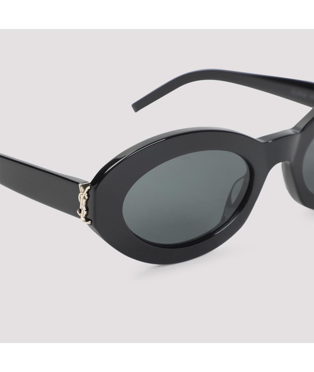 SAINT LAURENT Черные пластиковые солнцезащитные очки, фото 4