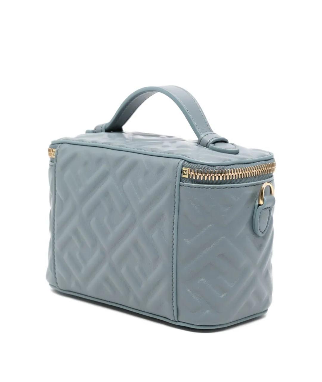 FENDI Голубая кожаная сумка через плечо, фото 3