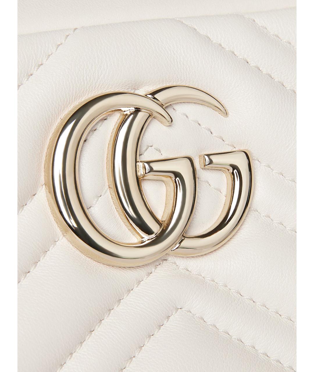 GUCCI Белая кожаная сумка через плечо, фото 5