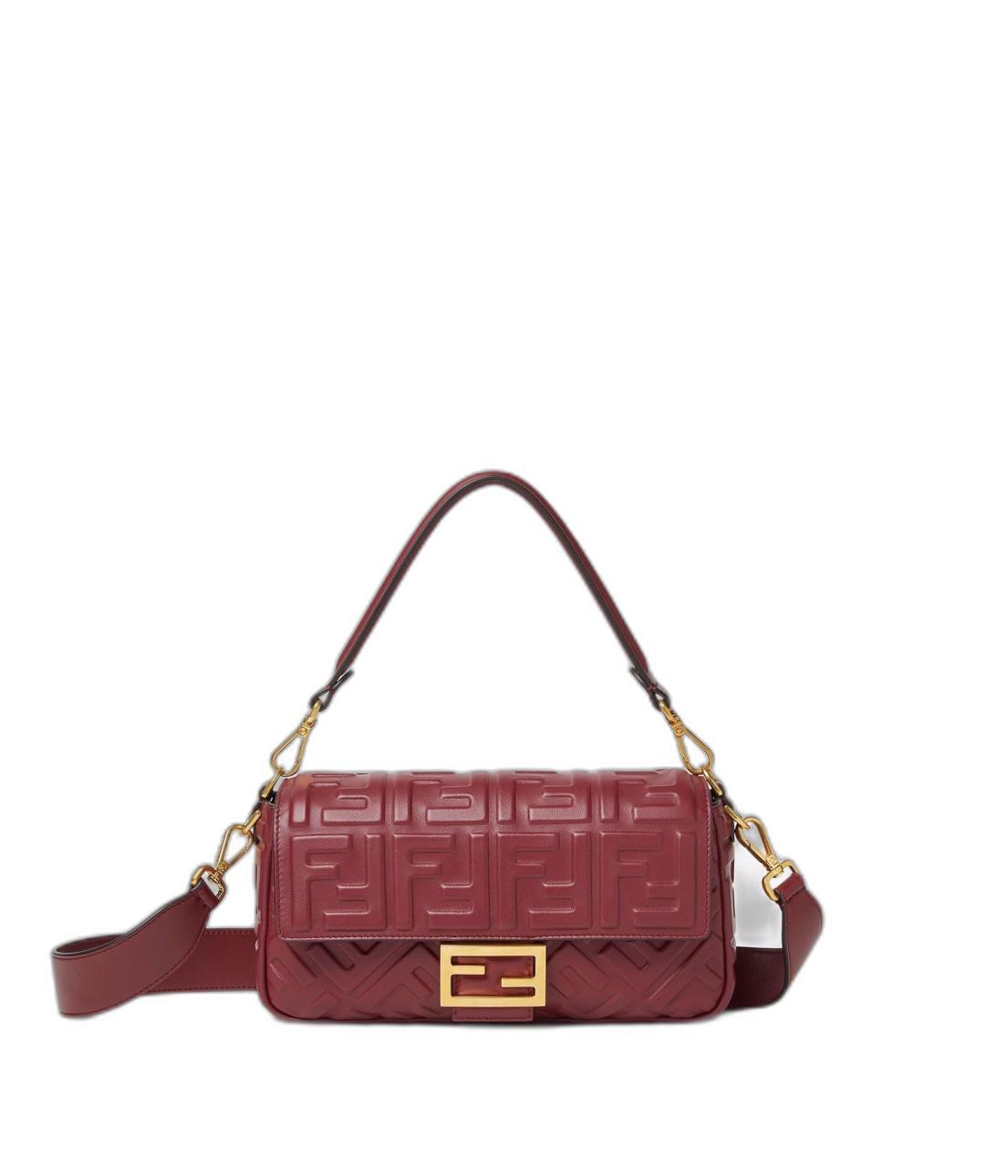 FENDI Красная кожаная сумка через плечо, фото 1