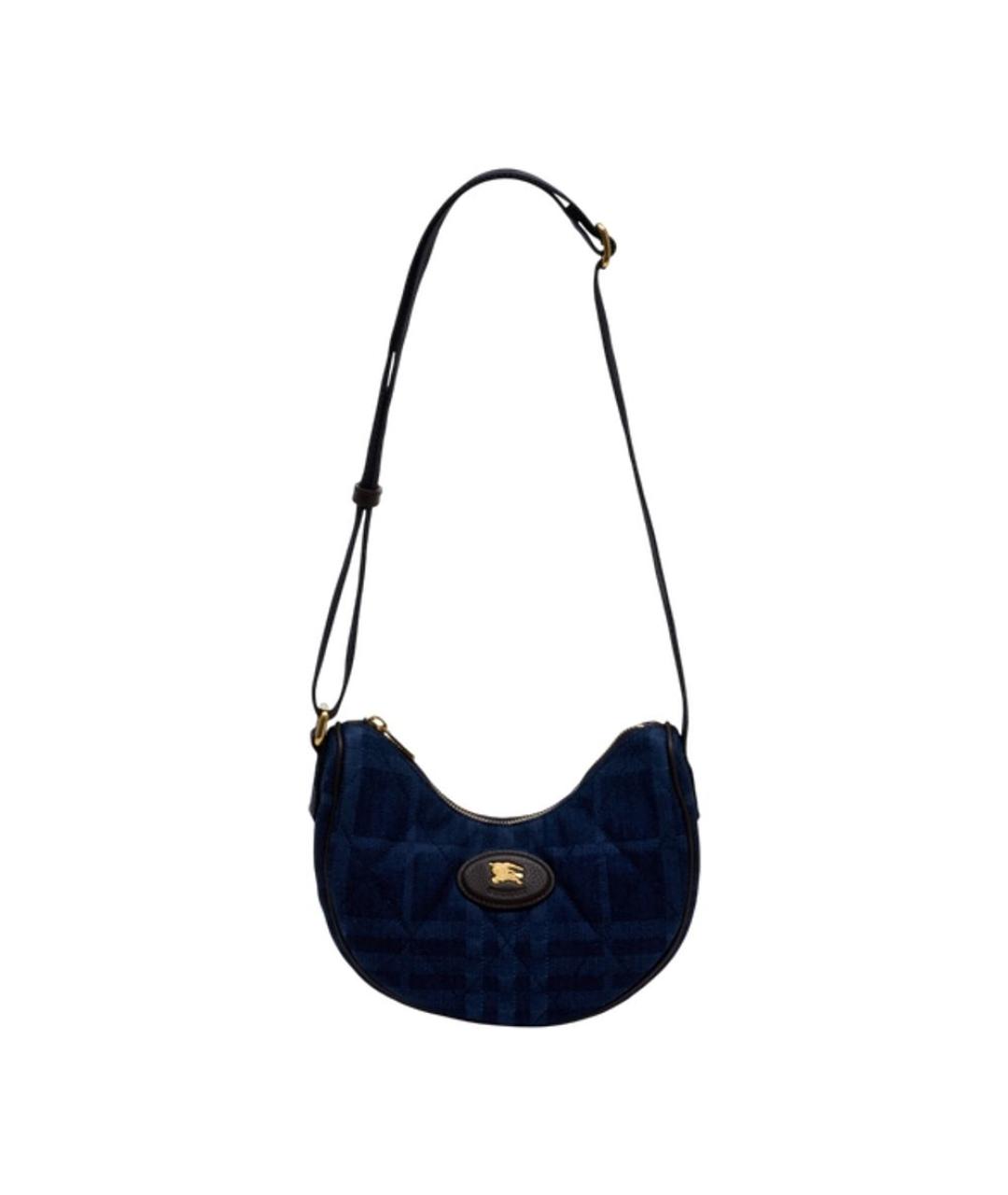 BURBERRY Синяя хлопковая сумка через плечо, фото 1