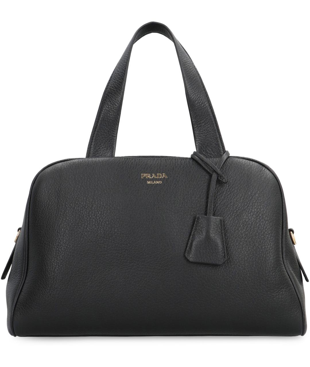 PRADA Черная кожаная сумка тоут, фото 2