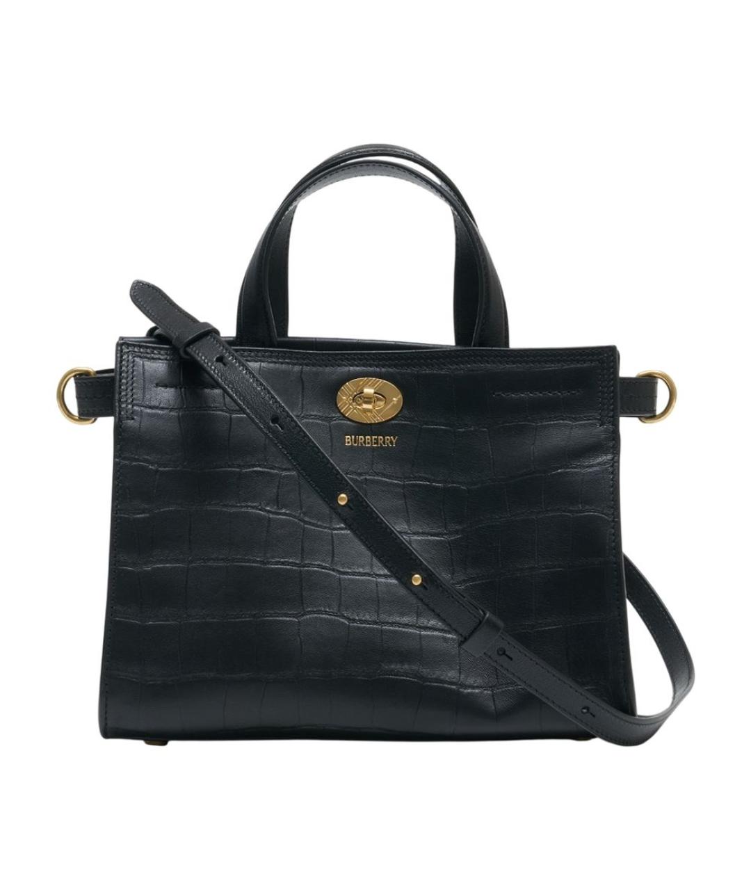 BURBERRY Черная кожаная сумка через плечо, фото 1