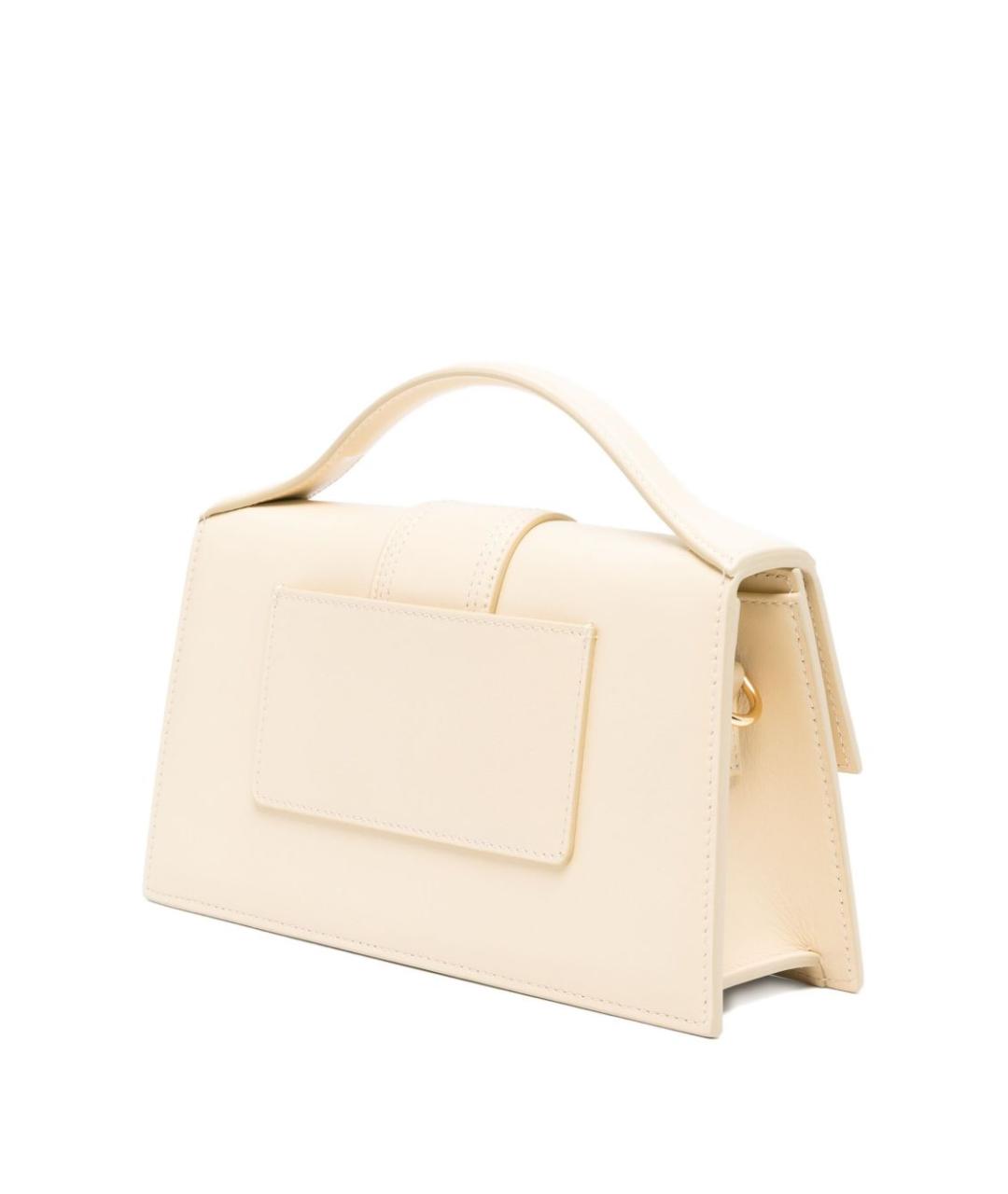 JACQUEMUS Белая кожаная сумка через плечо, фото 3