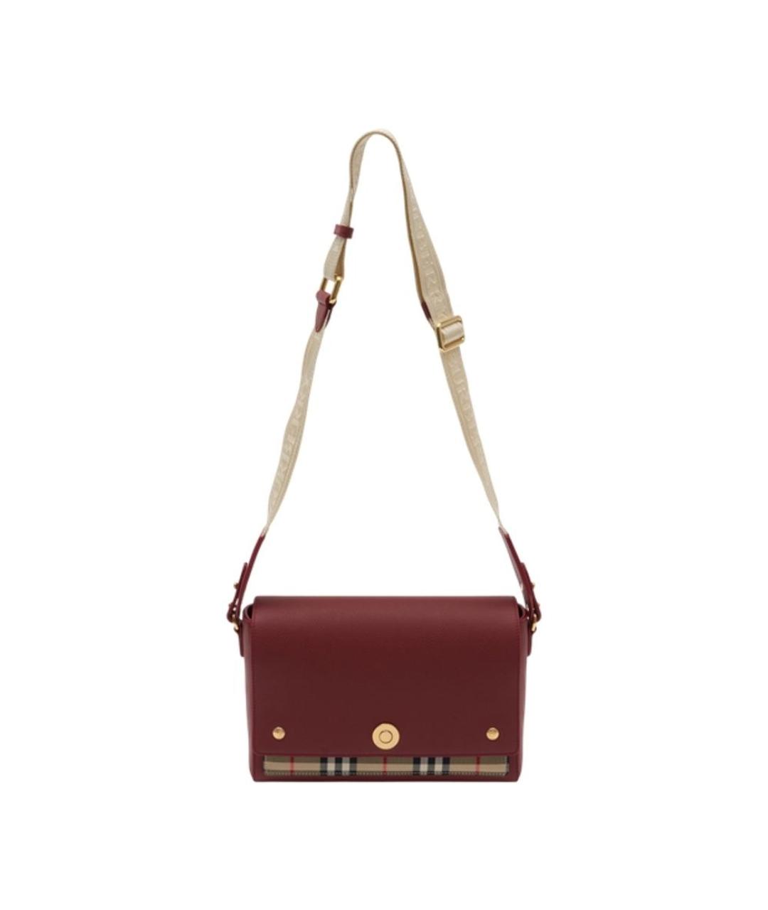 BURBERRY Красная кожаная сумка через плечо, фото 1