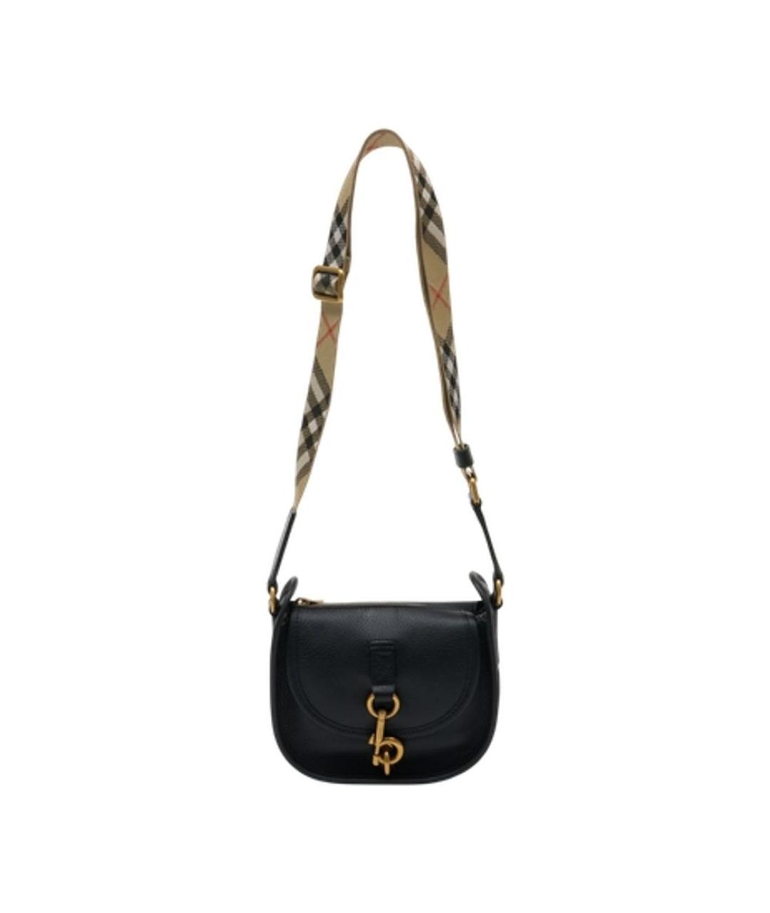 BURBERRY Черная кожаная сумка через плечо, фото 1