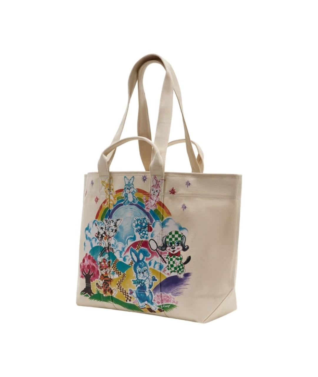 KENZO Бежевая хлопковая сумка тоут, фото 2