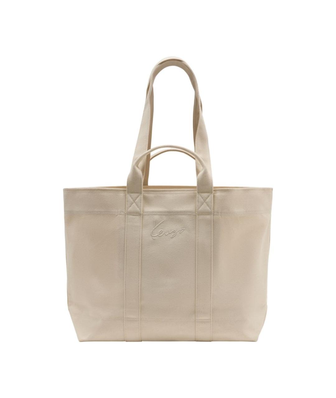 KENZO Бежевая хлопковая сумка тоут, фото 3