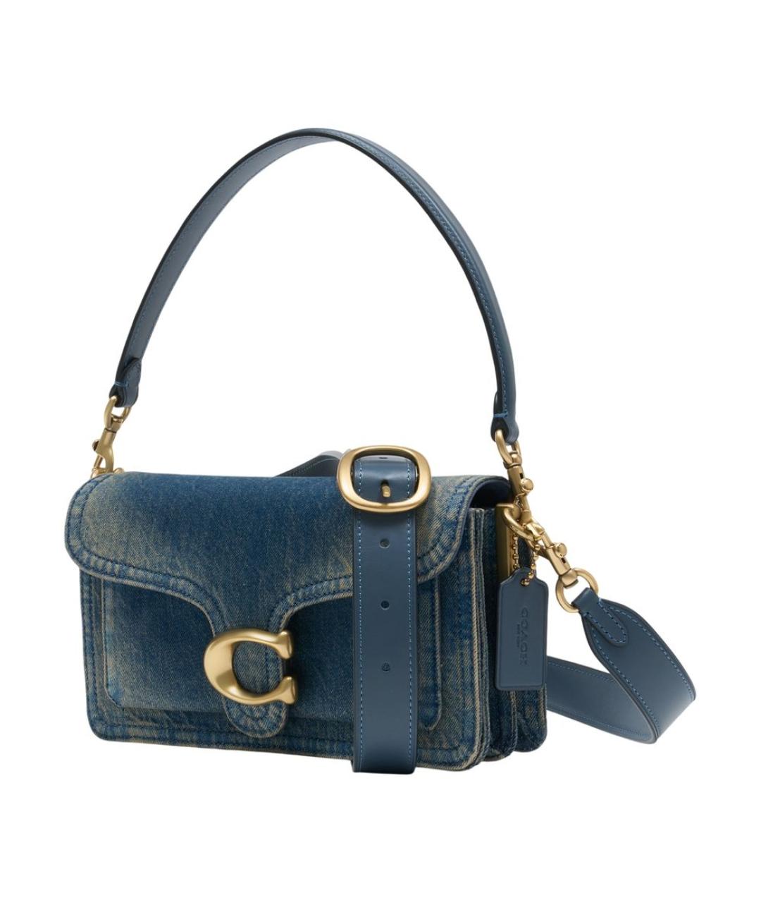 COACH Синяя хлопковая сумка через плечо, фото 2