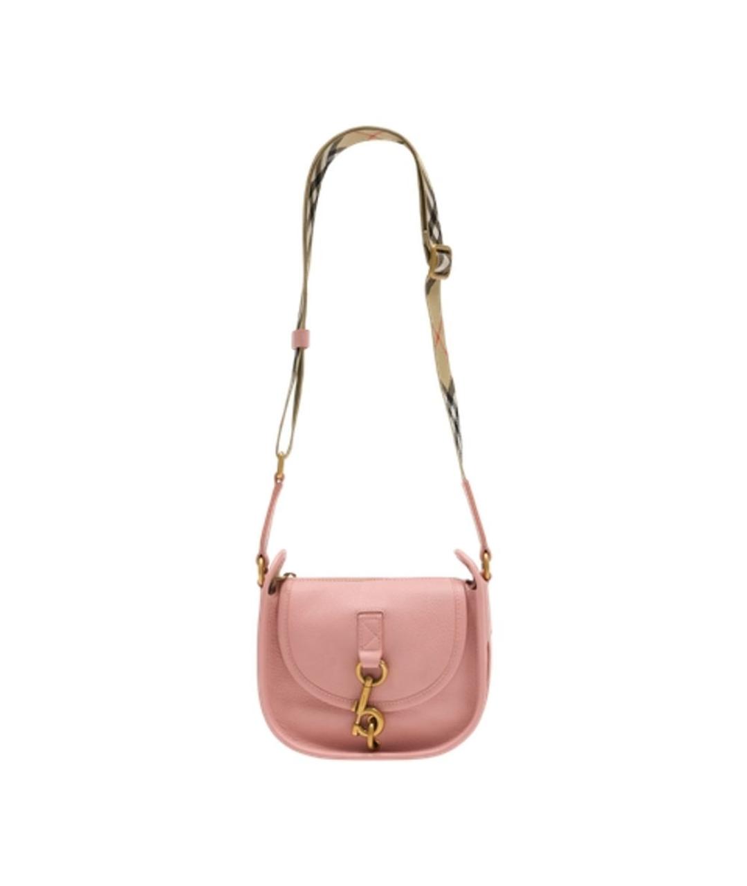 BURBERRY Розовая кожаная сумка через плечо, фото 1