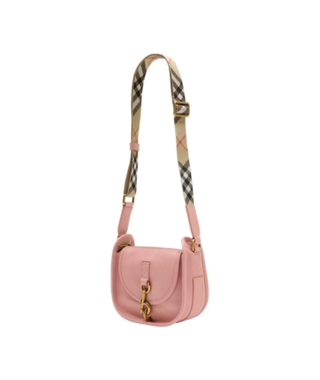 BURBERRY Розовая кожаная сумка через плечо, фото 2
