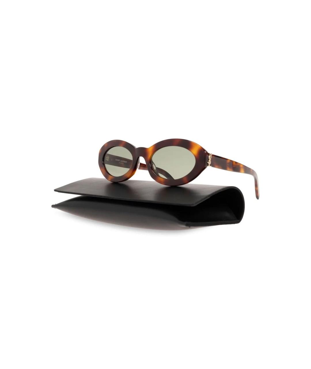SAINT LAURENT Коричневые солнцезащитные очки, фото 3