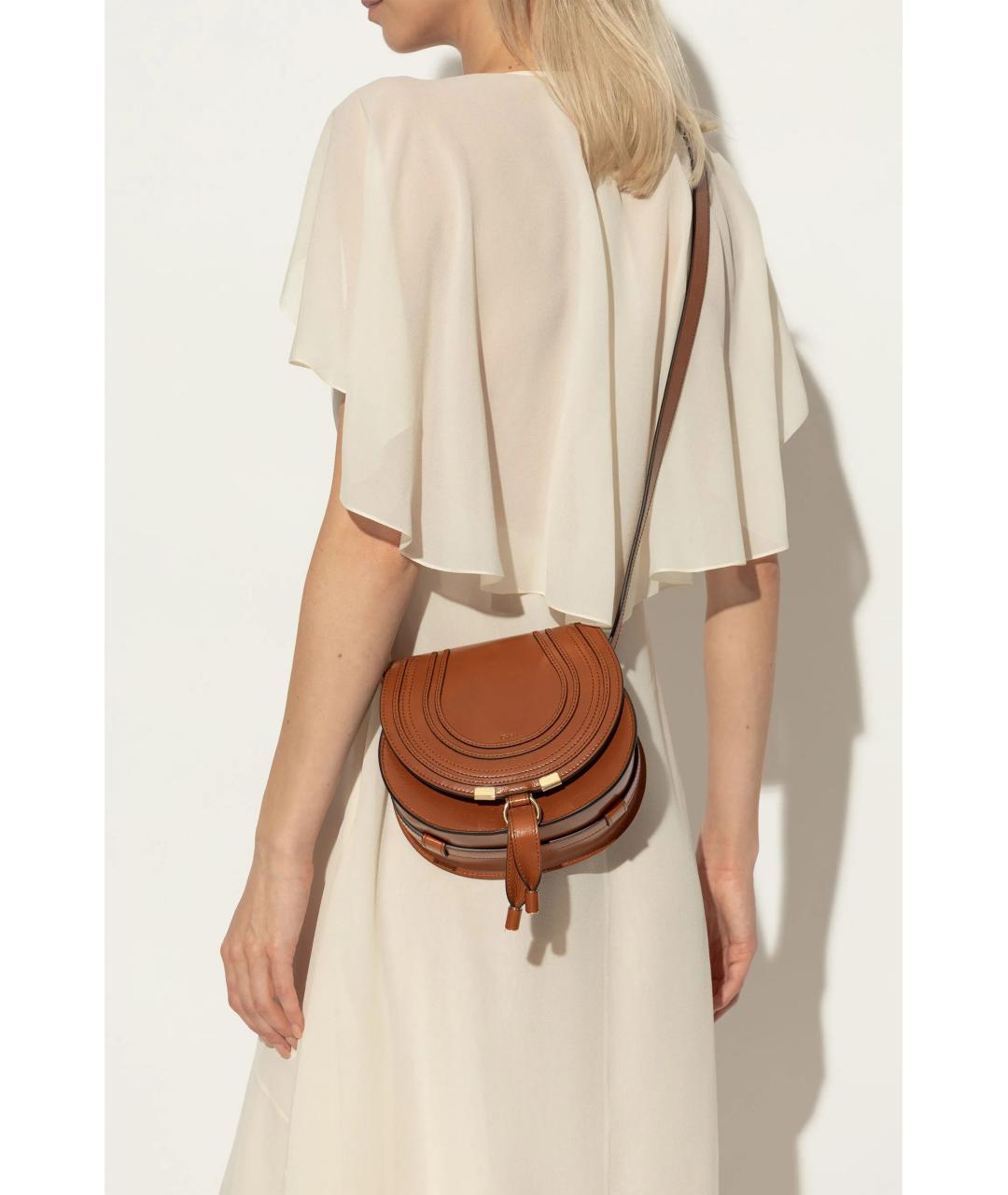 CHLOE Коричневая кожаная сумка через плечо, фото 2