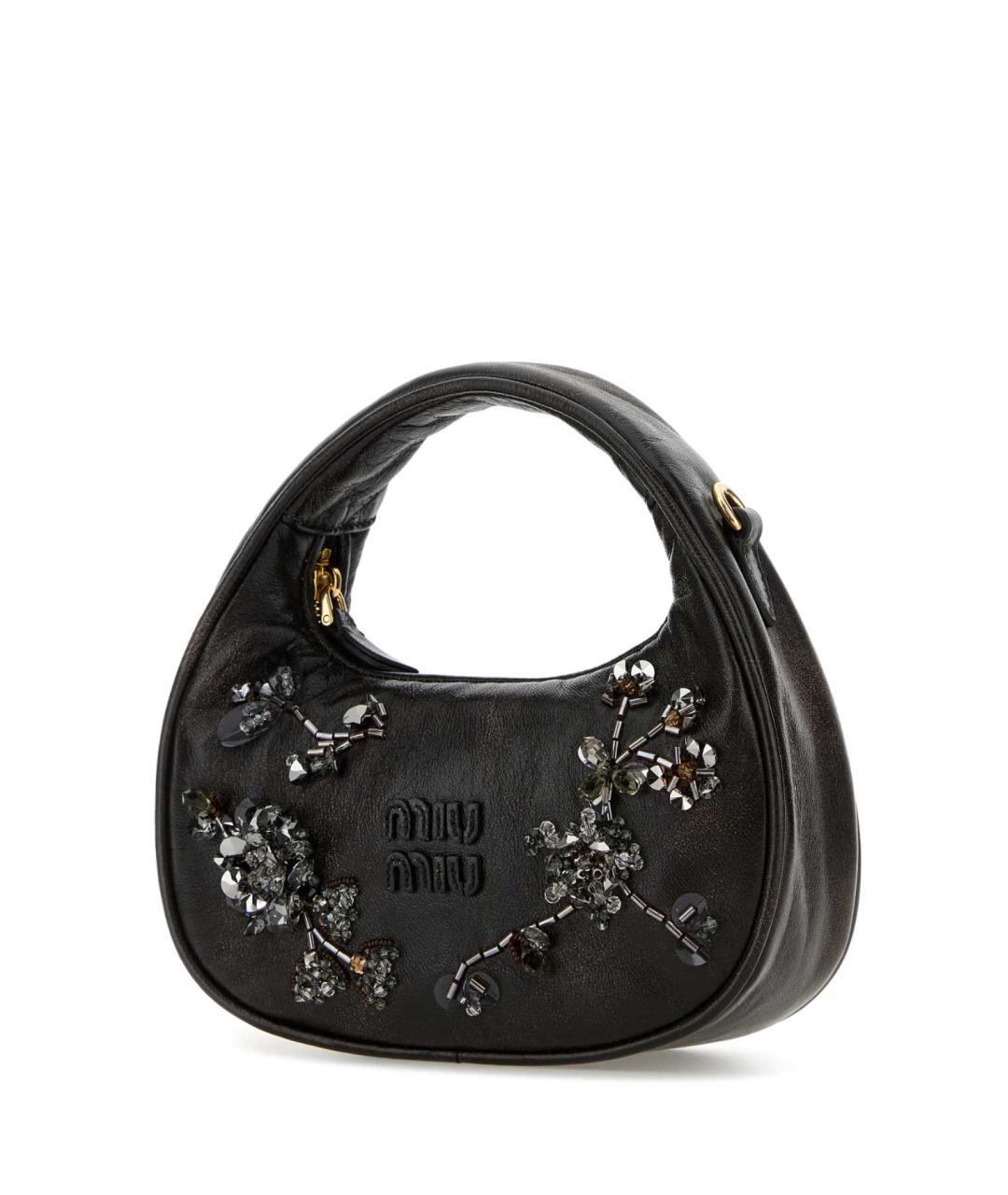 MIU MIU Коричневая кожаная сумка с короткими ручками, фото 2