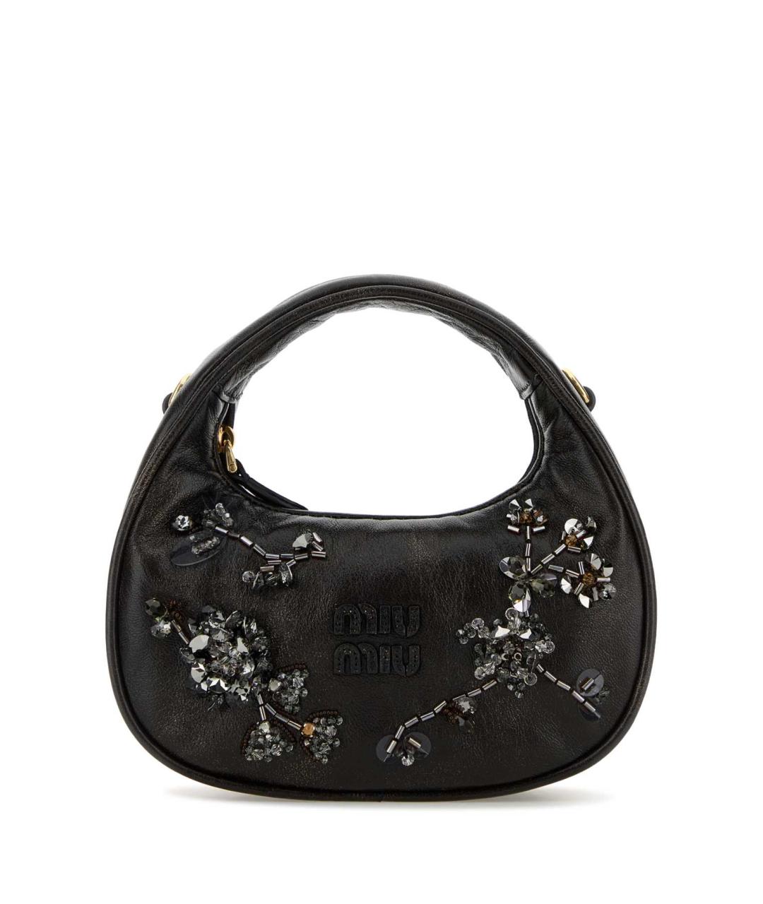 MIU MIU Коричневая кожаная сумка с короткими ручками, фото 1