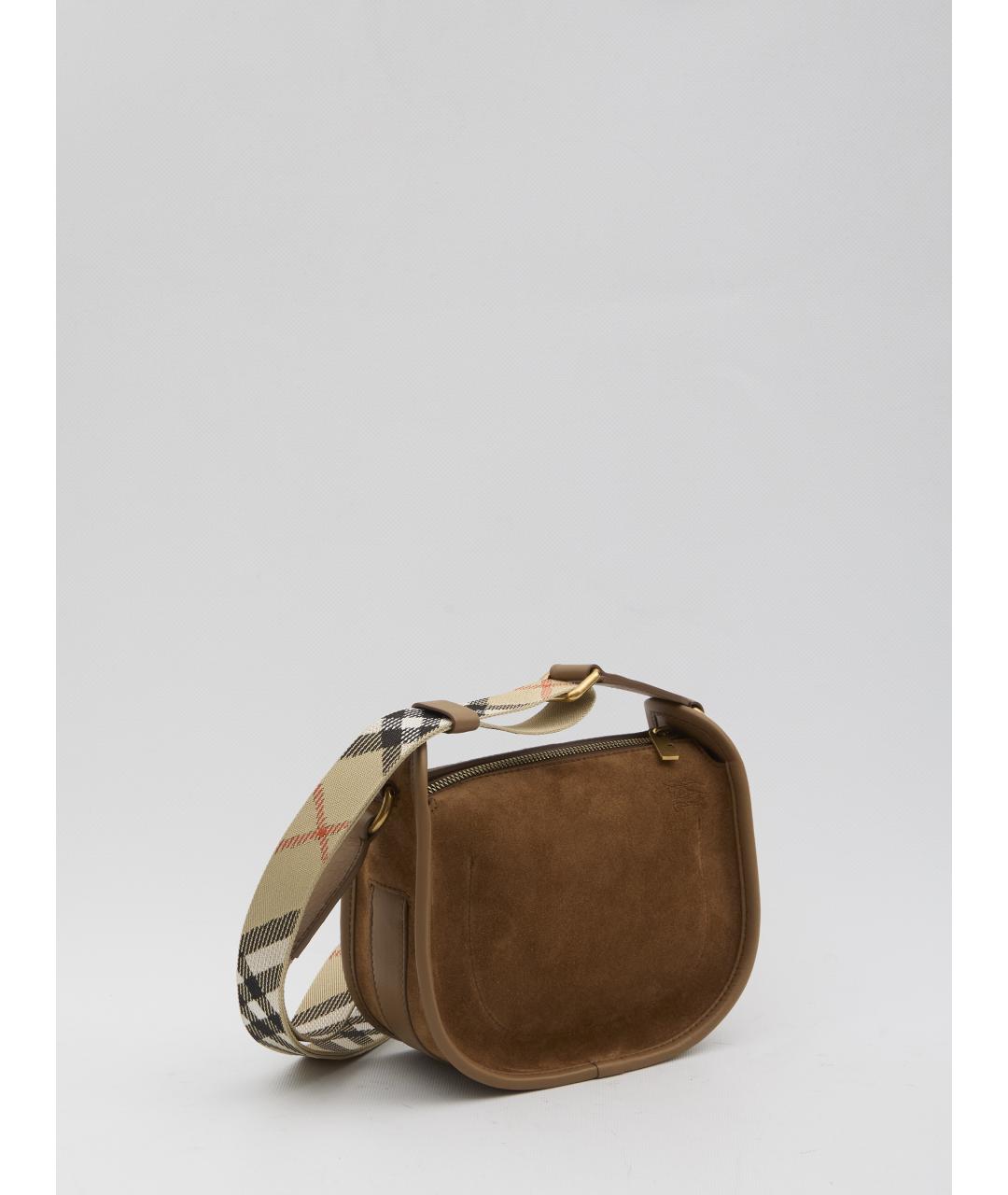 BURBERRY Коричневая замшевая сумка через плечо, фото 2