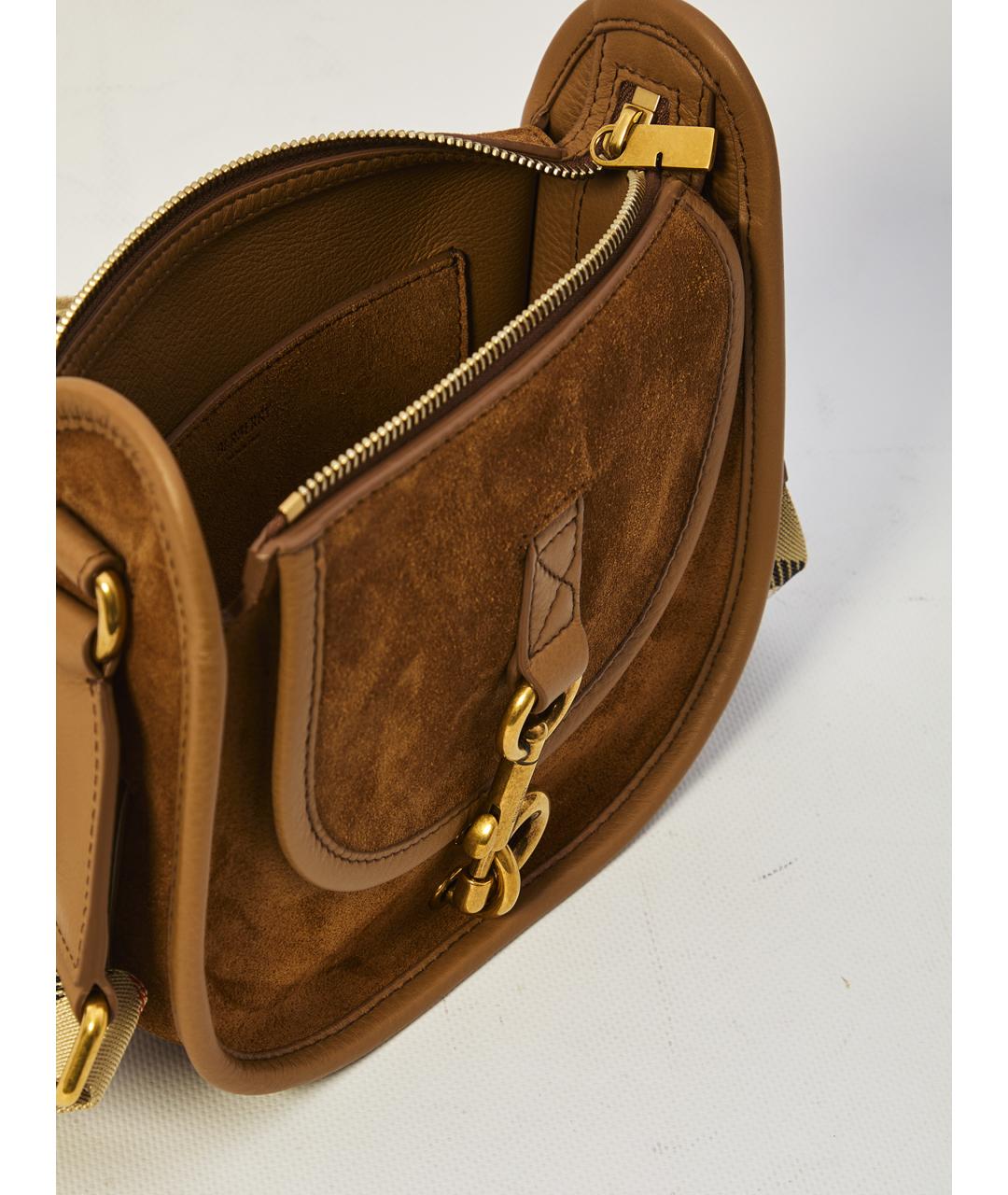 BURBERRY Коричневая замшевая сумка через плечо, фото 4