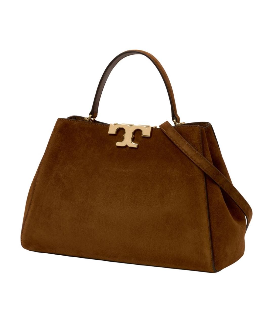 TORY BURCH Коричневая кожаная сумка с короткими ручками, фото 2