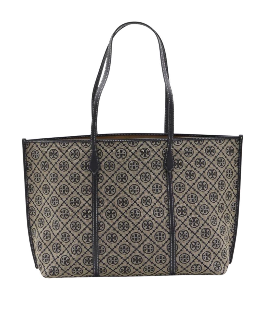 TORY BURCH Синяя хлопковая сумка тоут, фото 1