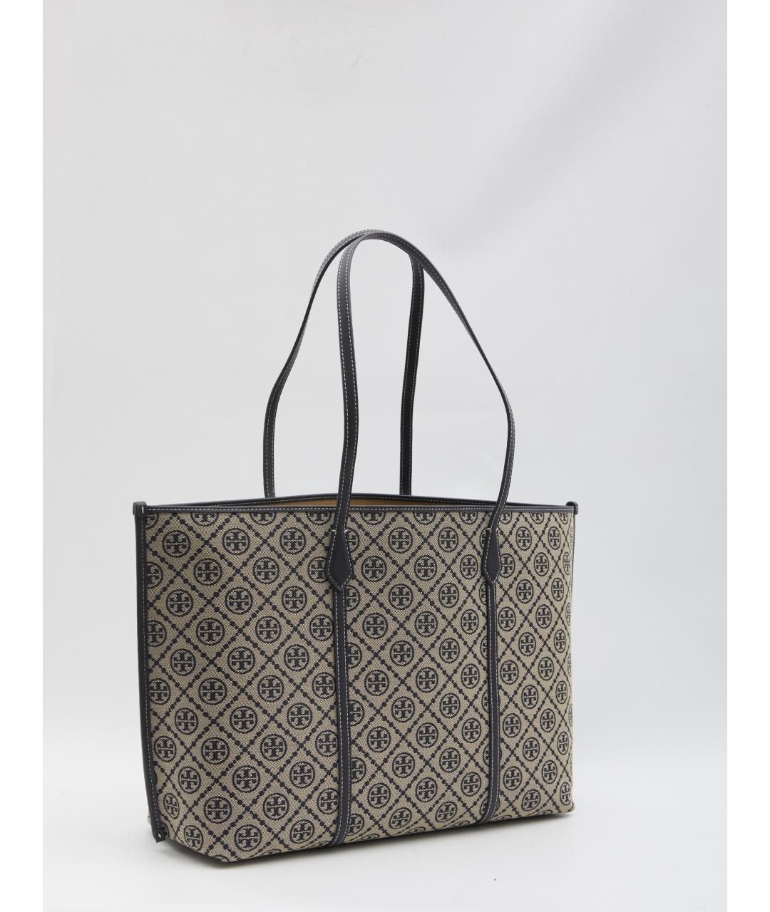 TORY BURCH Синяя хлопковая сумка тоут, фото 2