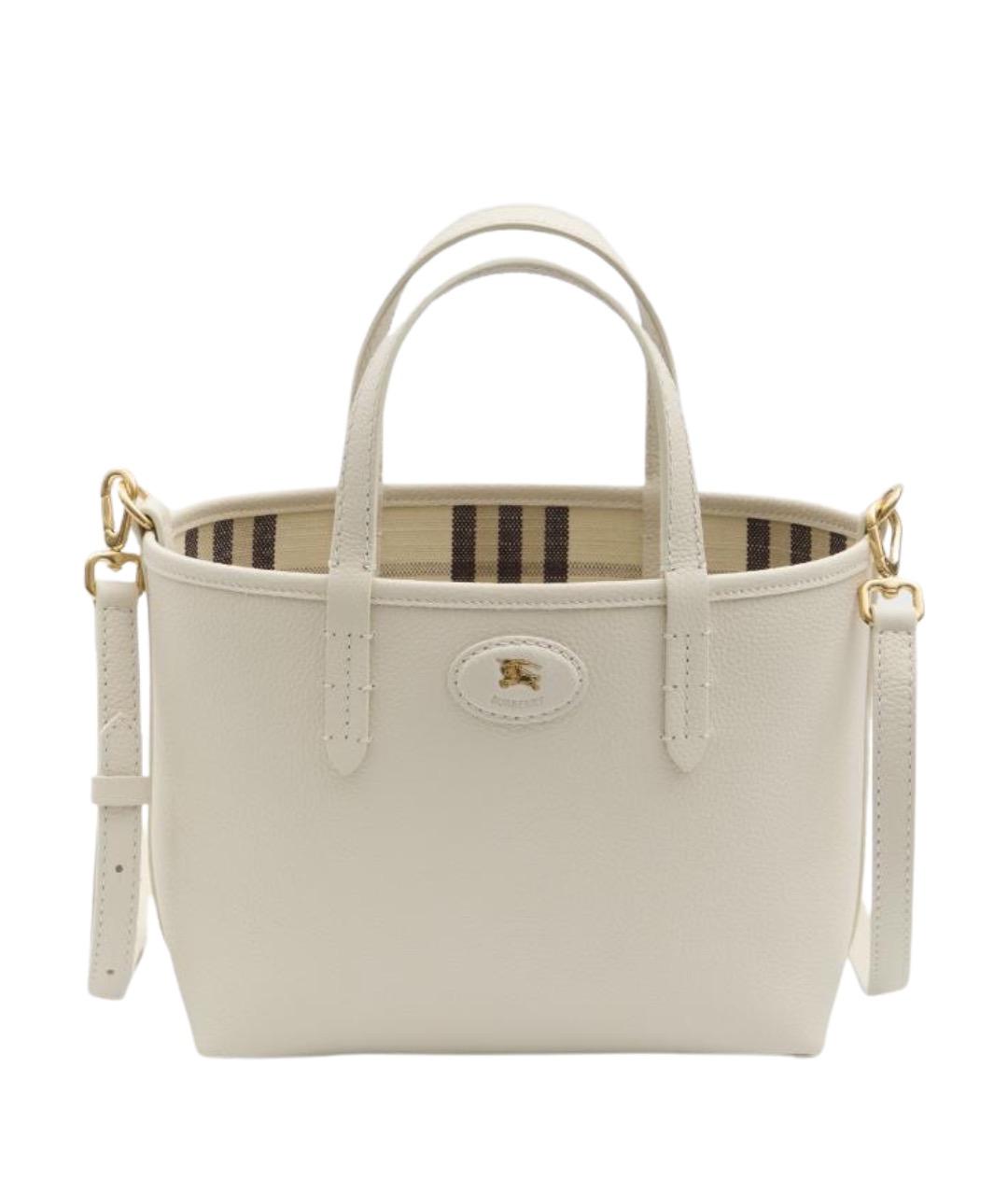 BURBERRY Белая кожаная сумка через плечо, фото 1