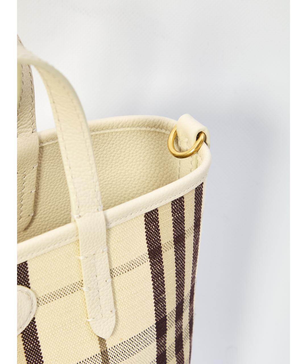 BURBERRY Белая кожаная сумка через плечо, фото 4