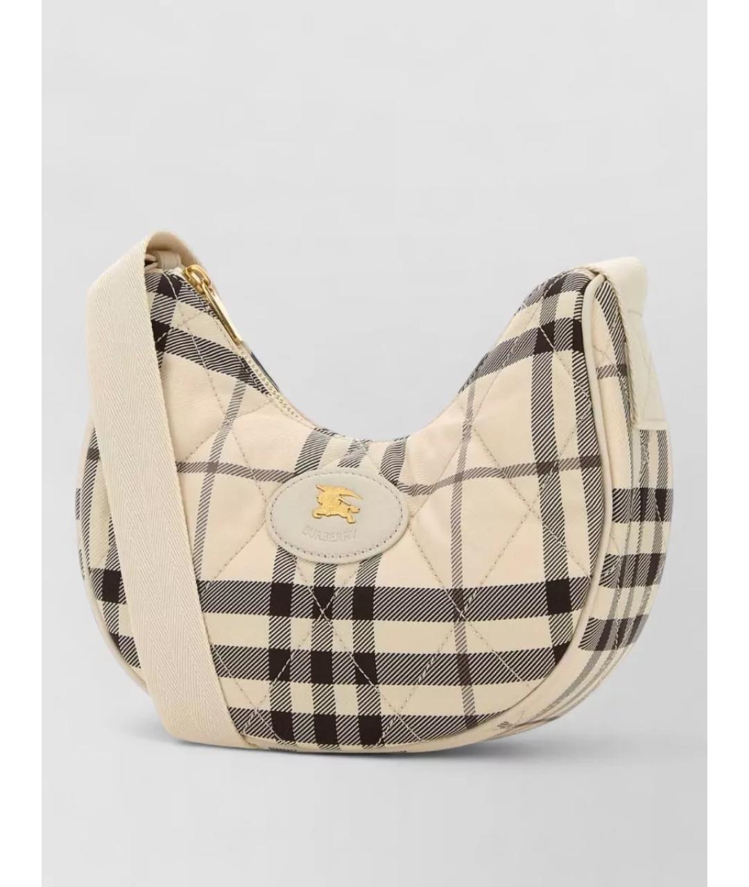 BURBERRY Бежевая синтетическая сумка через плечо, фото 3