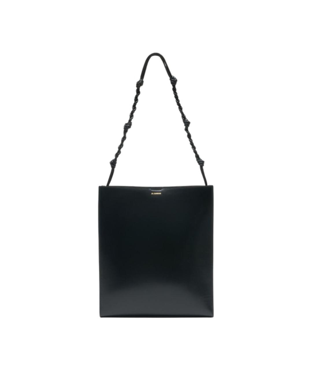 JIL SANDER Черная кожаная сумка через плечо, фото 1