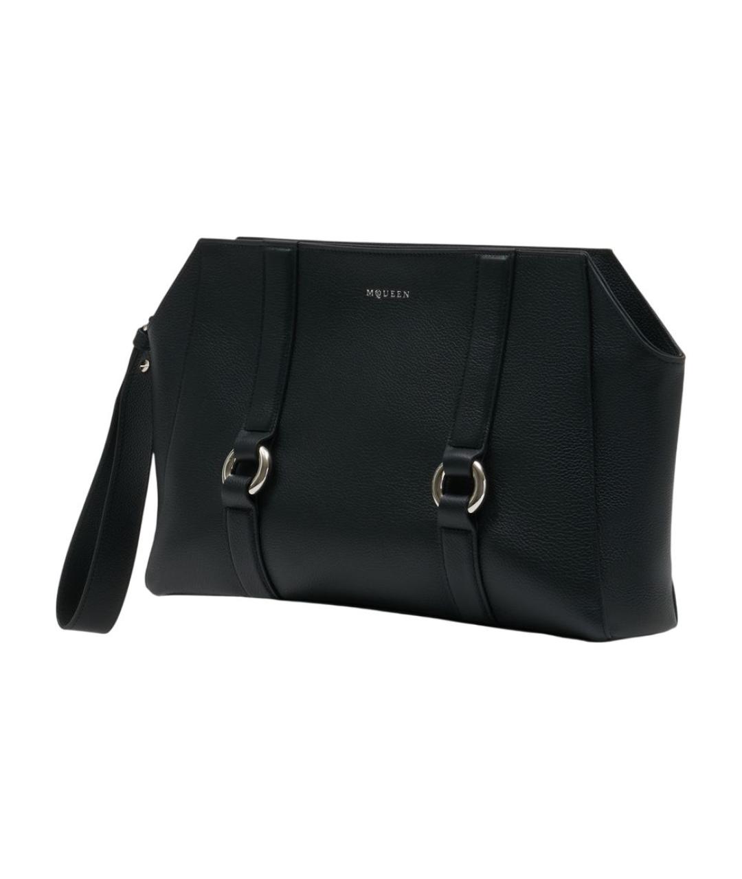 ALEXANDER MCQUEEN Черная кожаная барсетка, фото 2