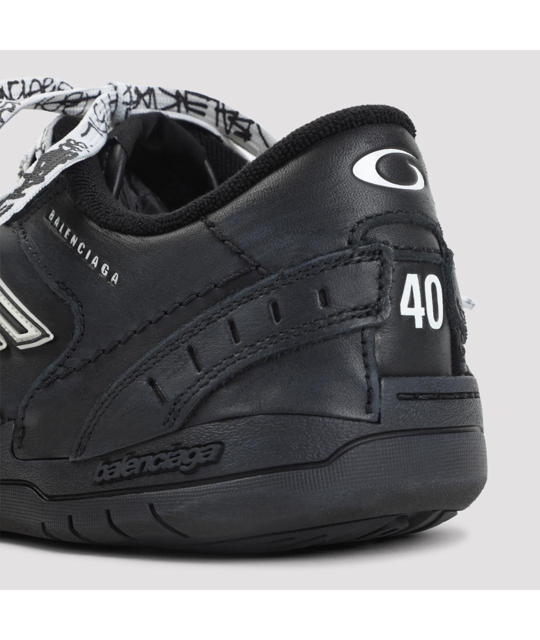 BALENCIAGA Черные кожаные кроссовки, фото 5