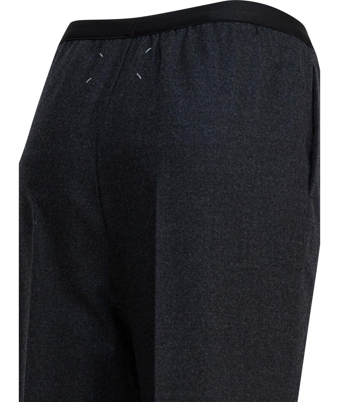 MAISON MARGIELA Серые шерстяные прямые брюки, фото 4