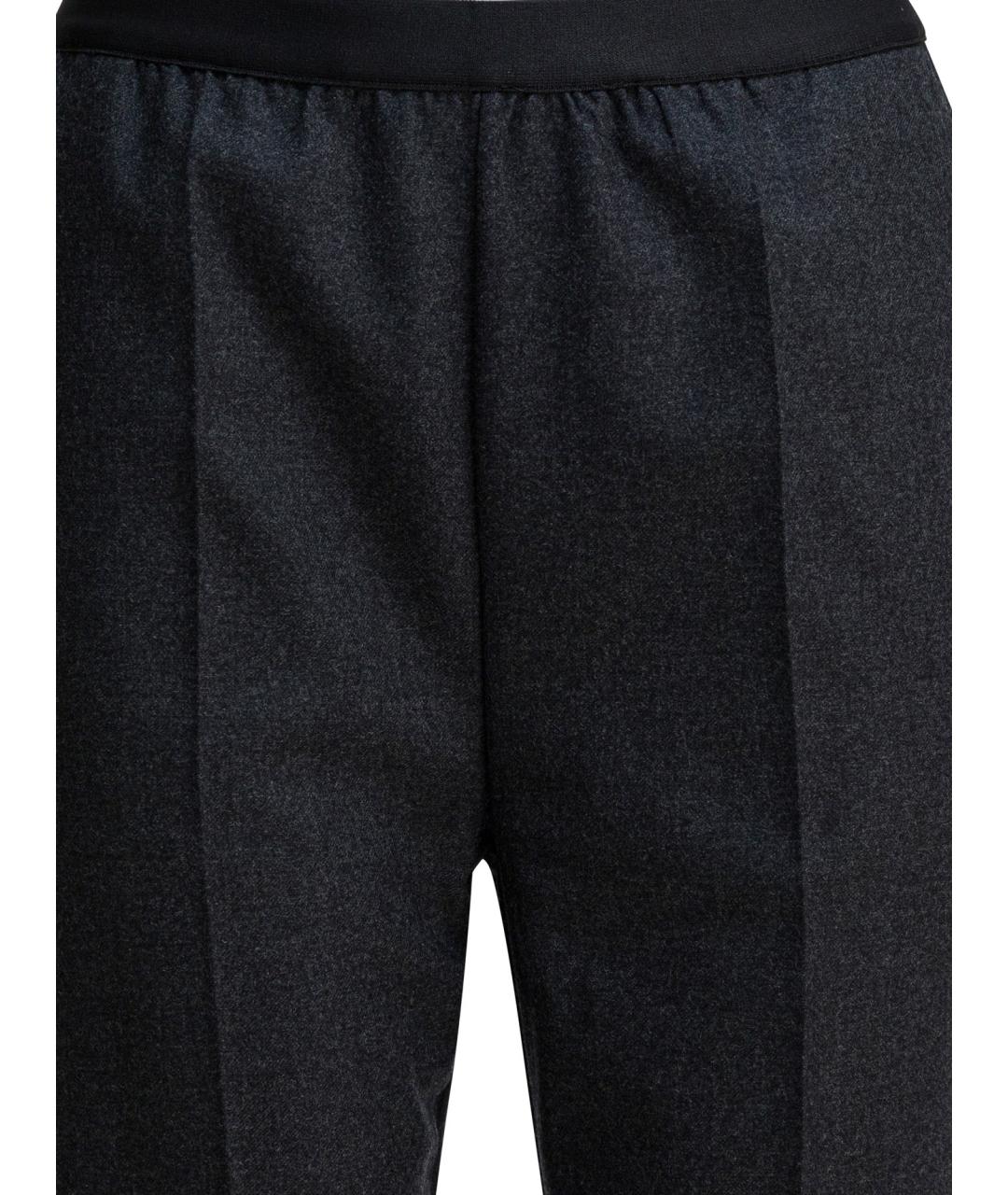 MAISON MARGIELA Серые шерстяные прямые брюки, фото 3