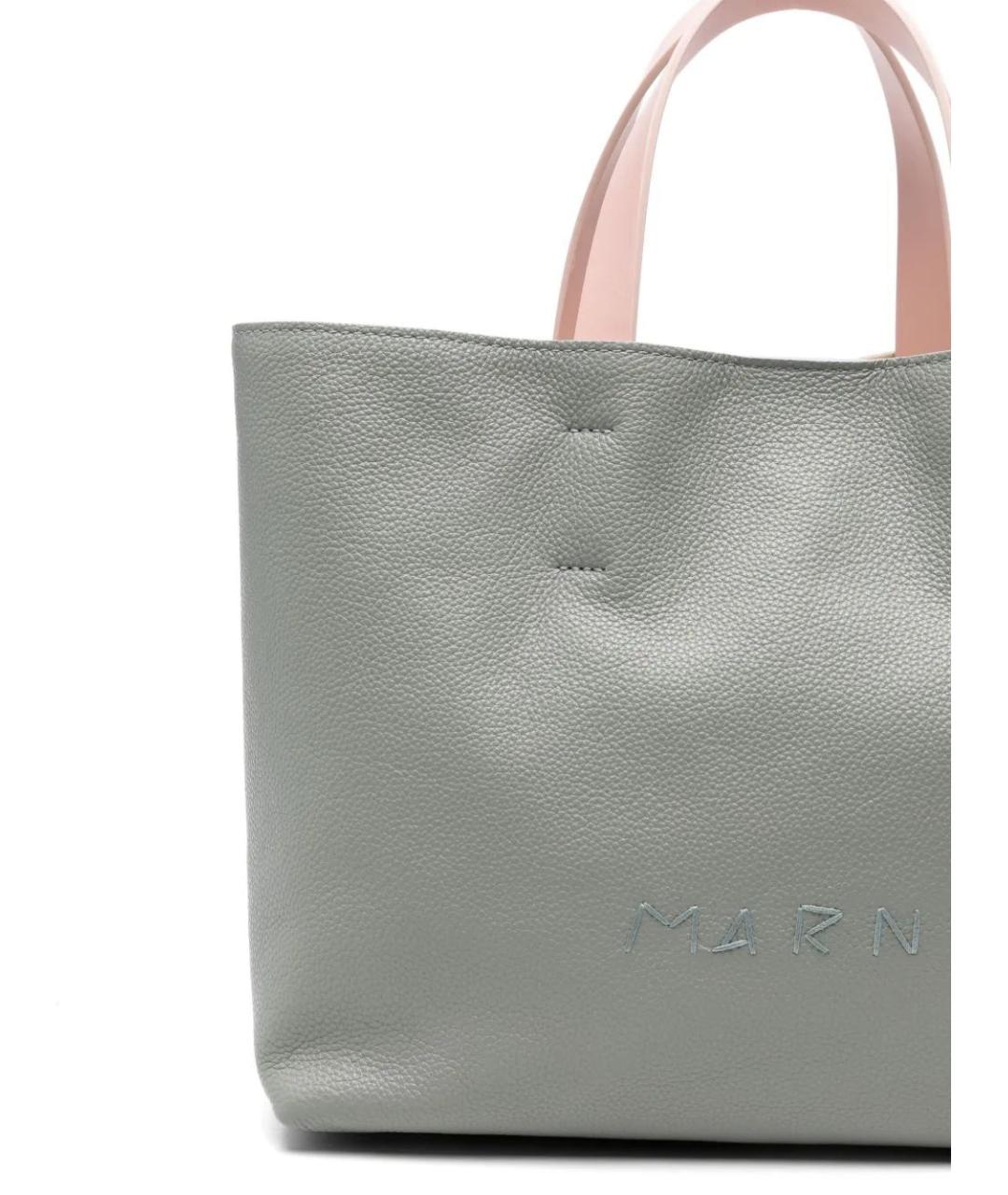 MARNI Серая кожаная сумка тоут, фото 4