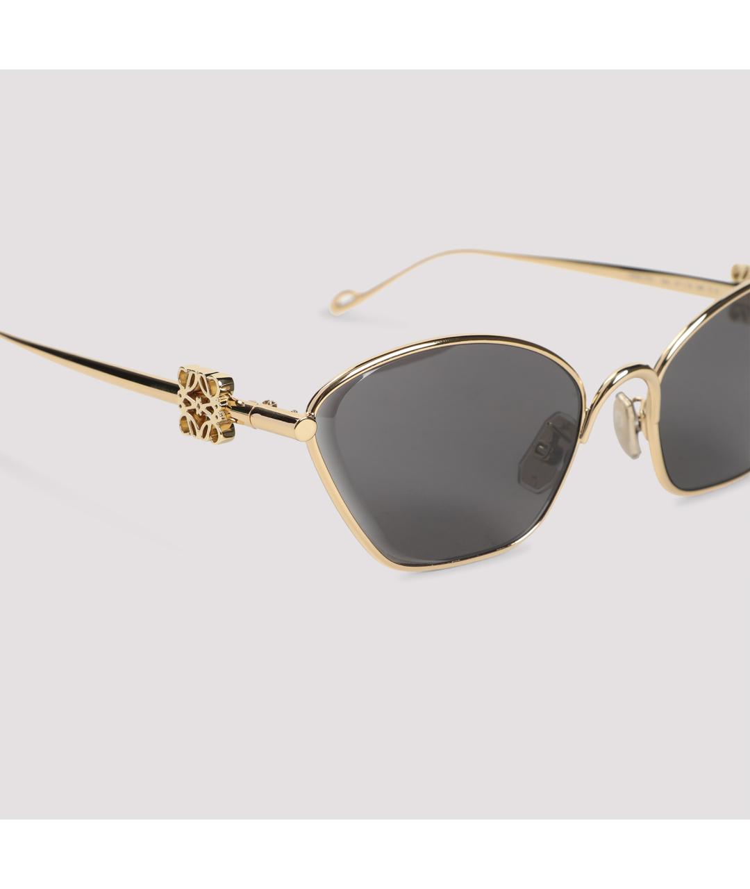 LOEWE Золотые металлические солнцезащитные очки, фото 4