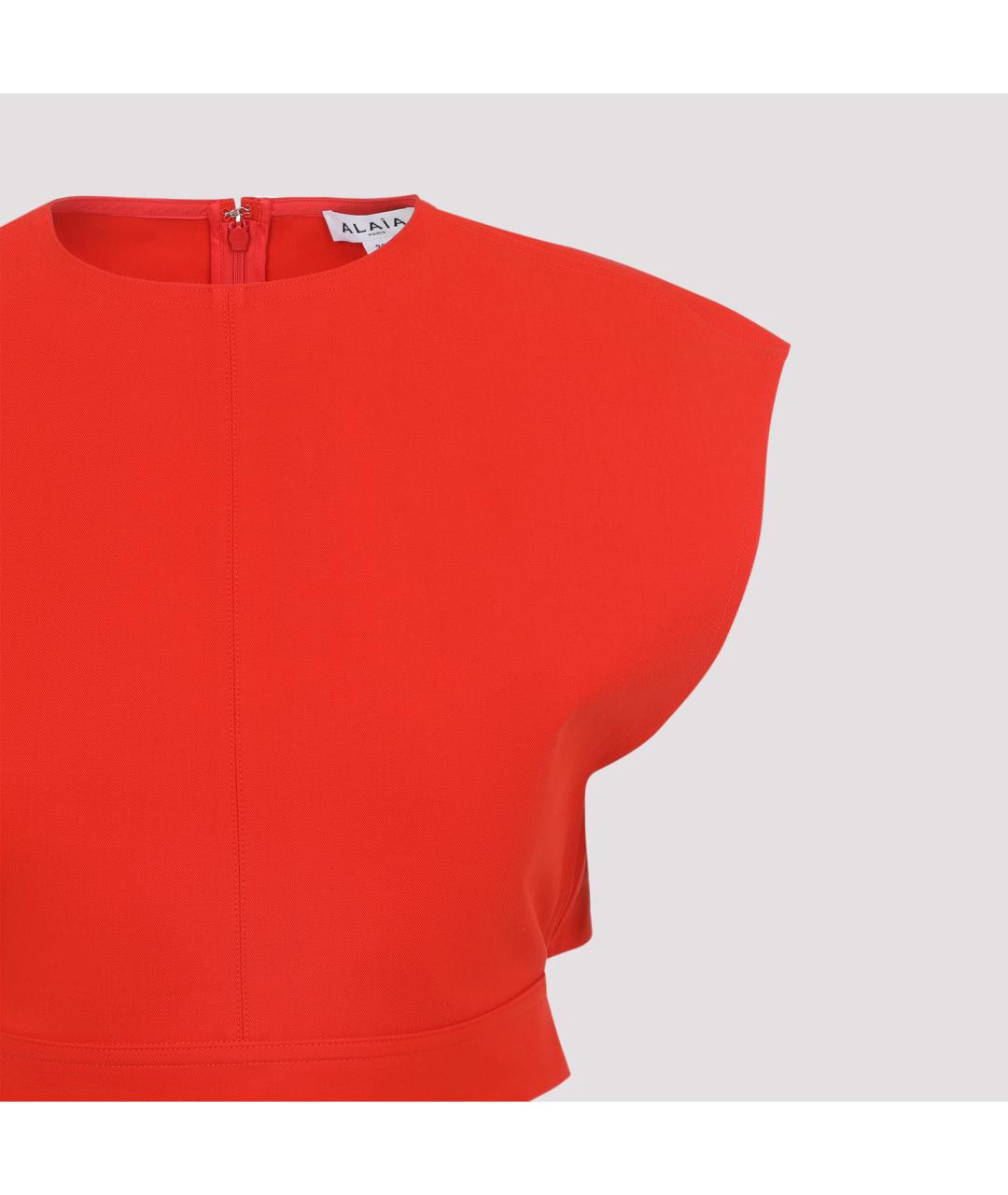 ALAIA Красная хлопковая футболка, фото 4
