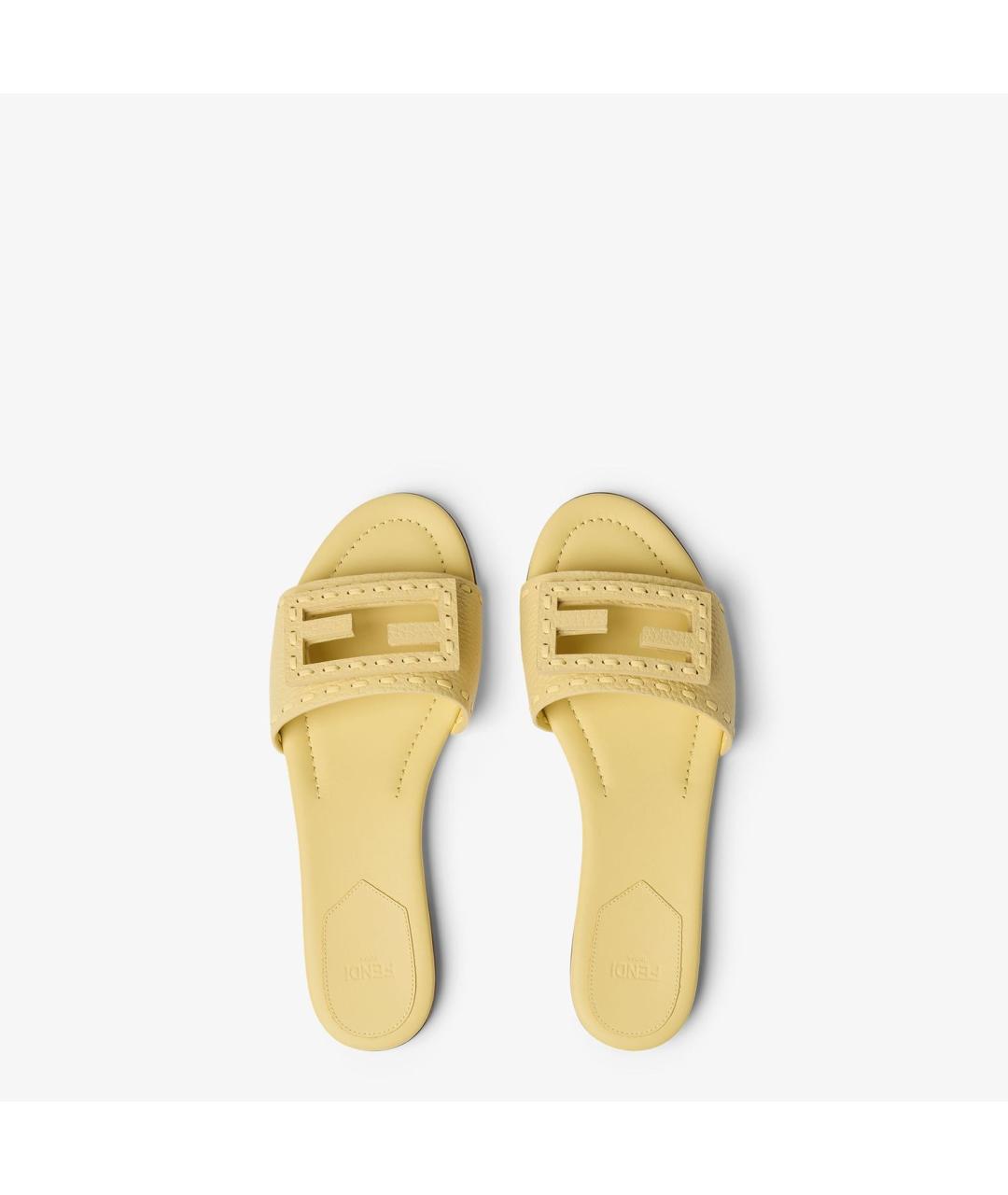 FENDI Кожаные шлепанцы, фото 4