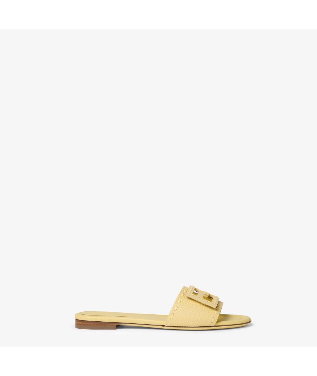 FENDI Кожаные шлепанцы, фото 5