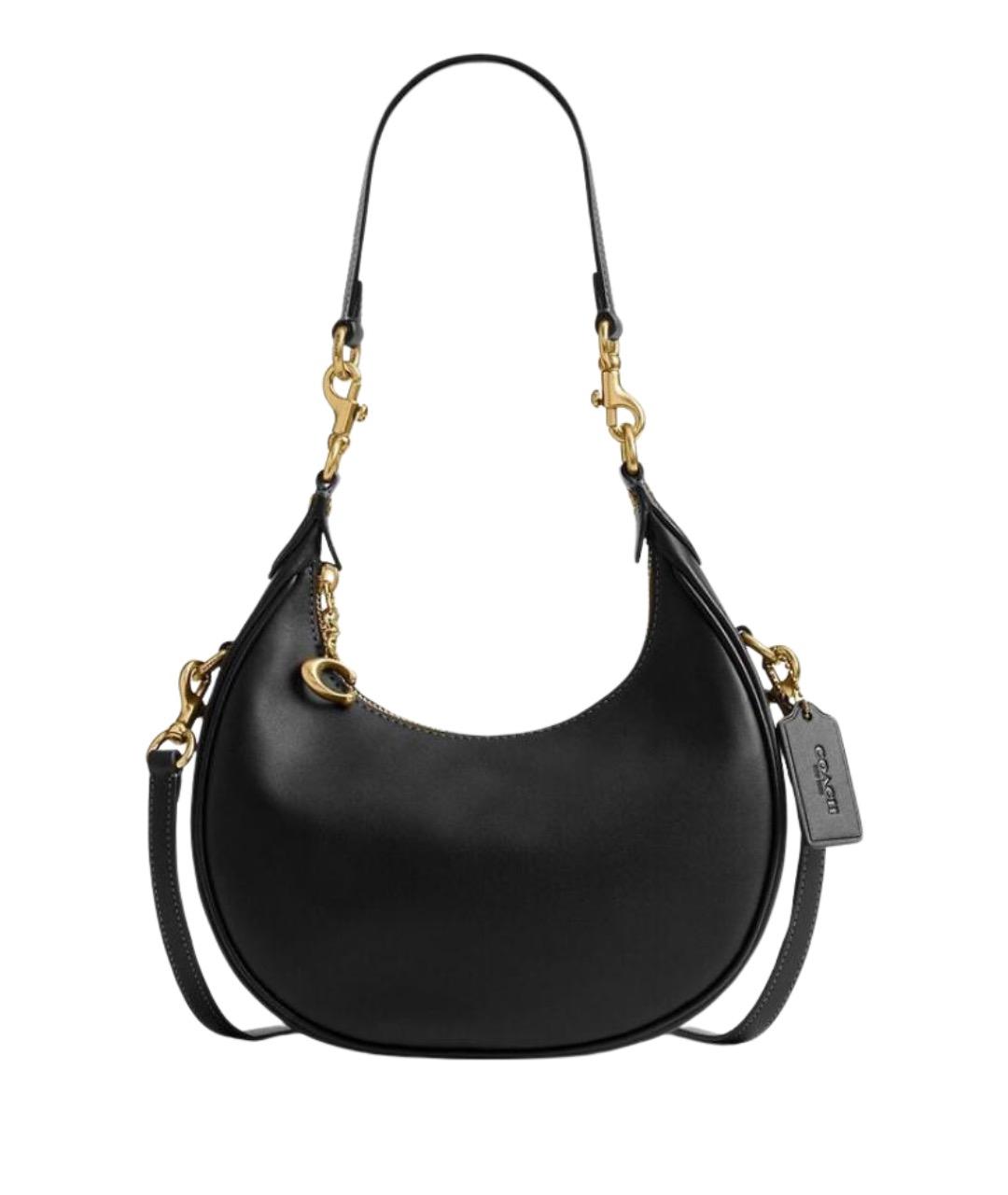 COACH Черная кожаная сумка с короткими ручками, фото 1