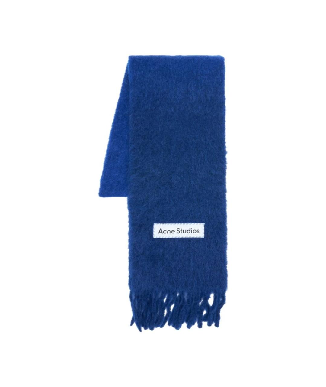 ACNE STUDIOS Синий шерстяной шарф, фото 2