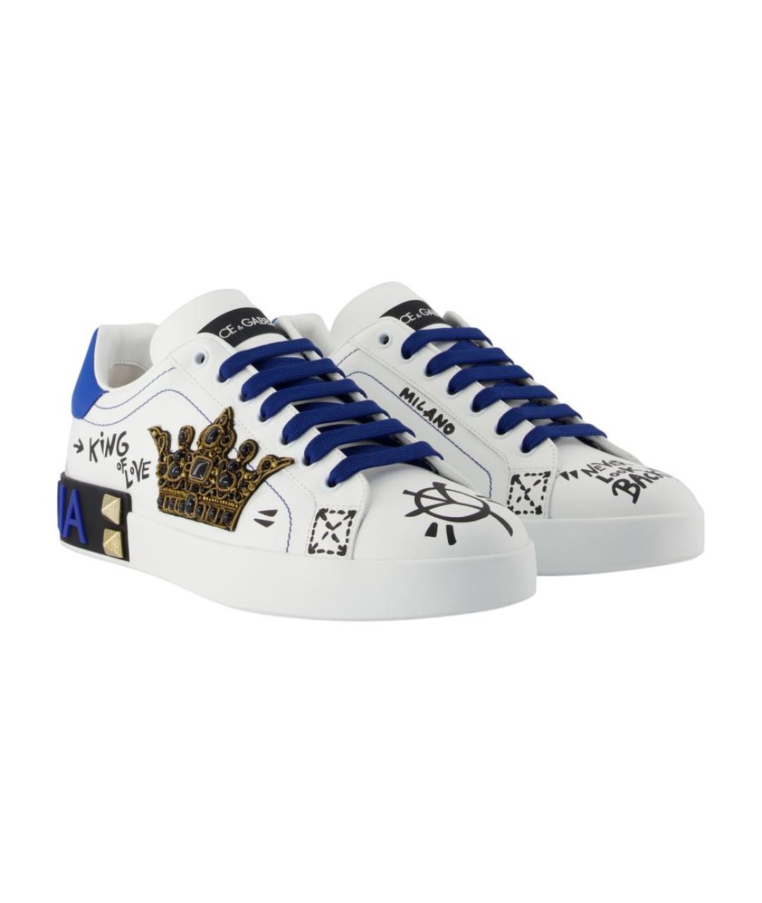 DOLCE&GABBANA Мульти кожаные низкие кроссовки / кеды, фото 2