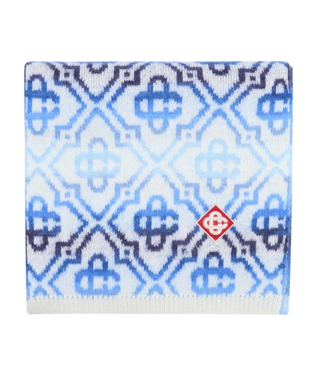 CASABLANCA Синий шерстяной шарф, фото 1