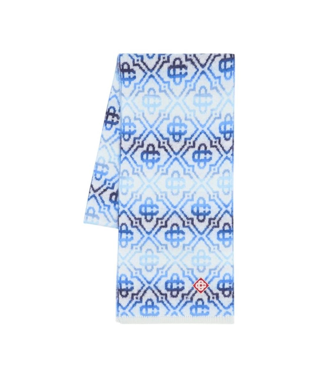 CASABLANCA Синий шерстяной шарф, фото 2