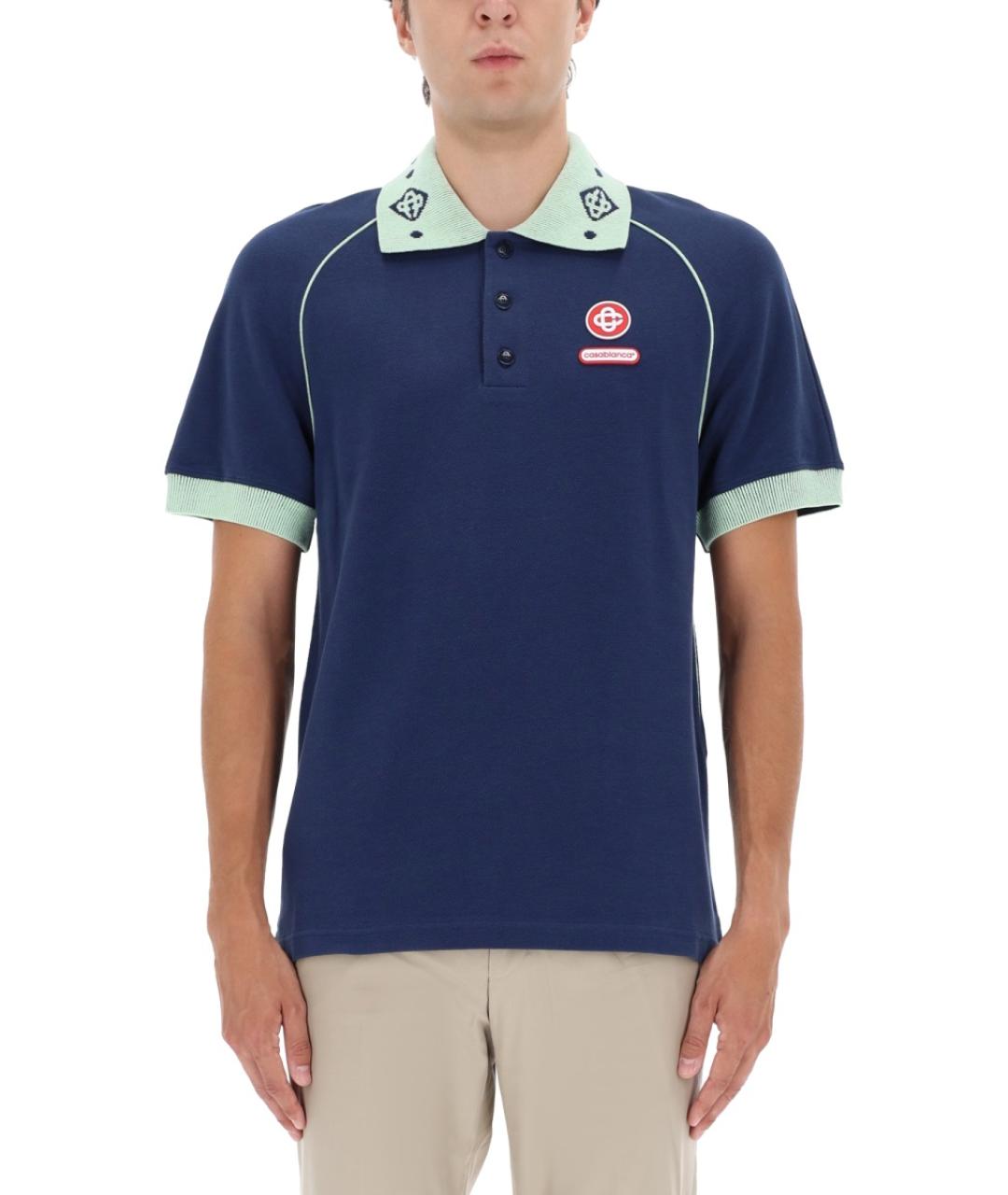 CASABLANCA Синяя хлопковая футболка, фото 1