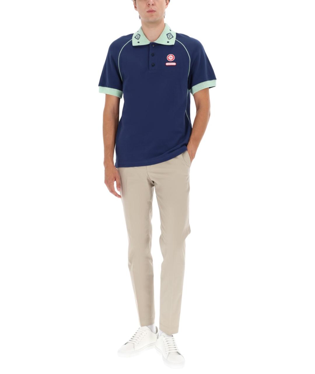 CASABLANCA Синяя хлопковая футболка, фото 2