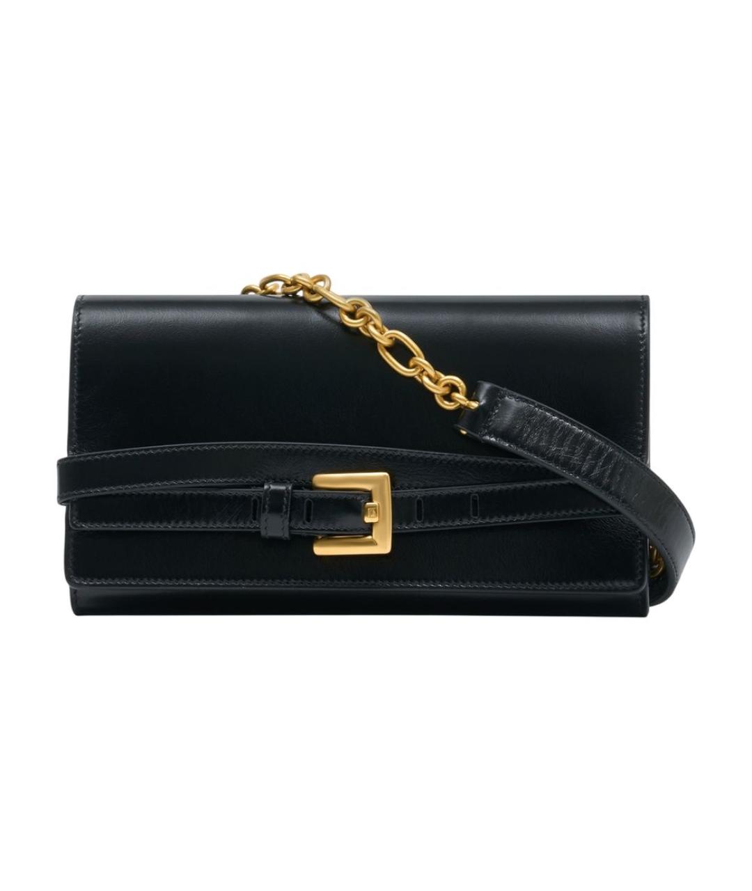 BALMAIN Черная кожаная сумка через плечо, фото 1