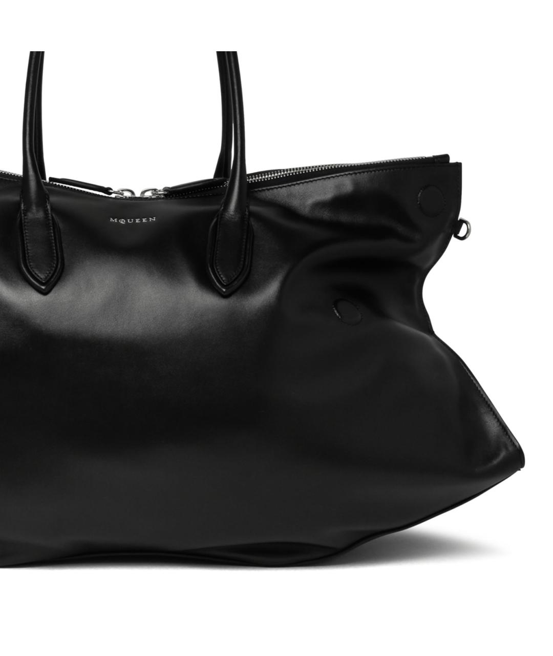 ALEXANDER MCQUEEN Черная кожаная сумка через плечо, фото 4