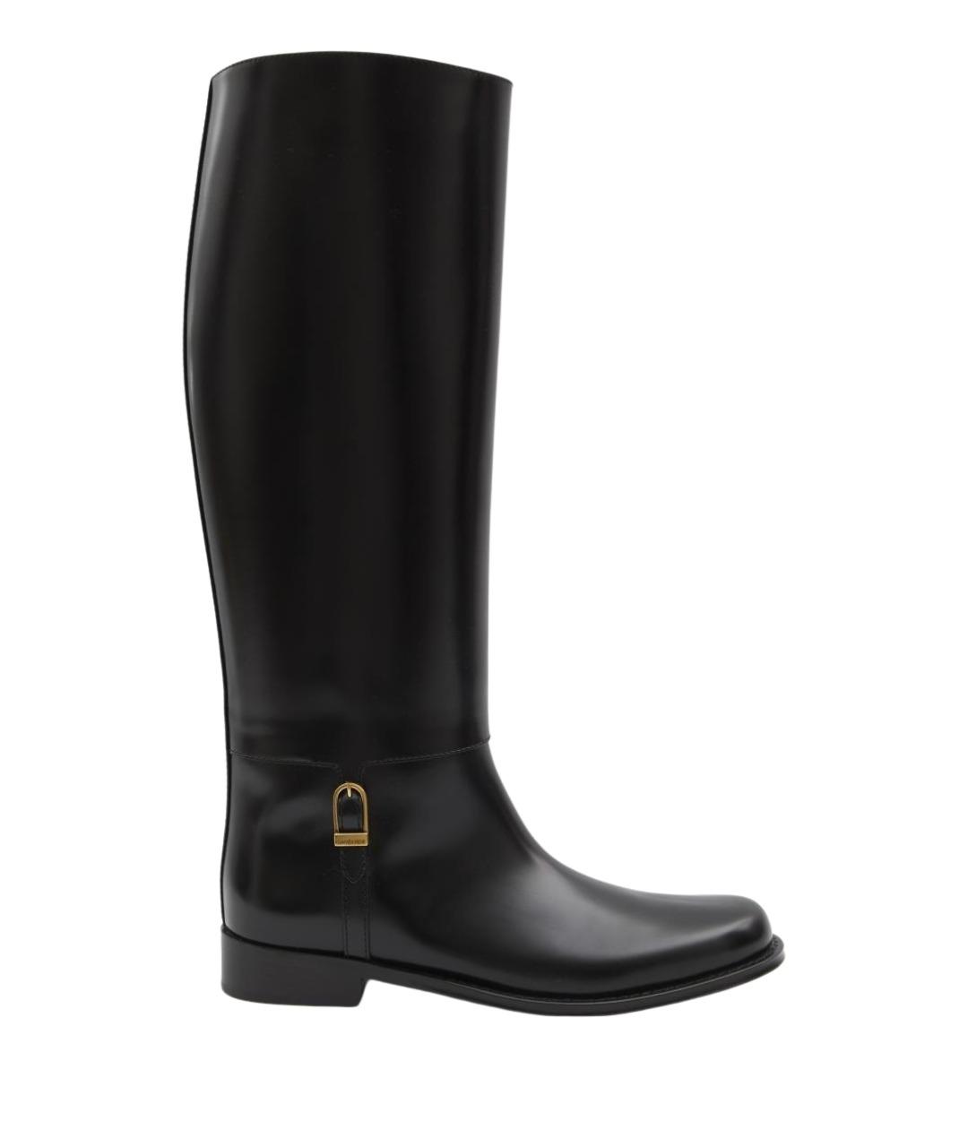 SAINT LAURENT Черные кожаные сапоги, фото 1