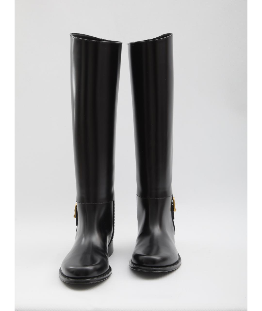 SAINT LAURENT Черные кожаные сапоги, фото 5