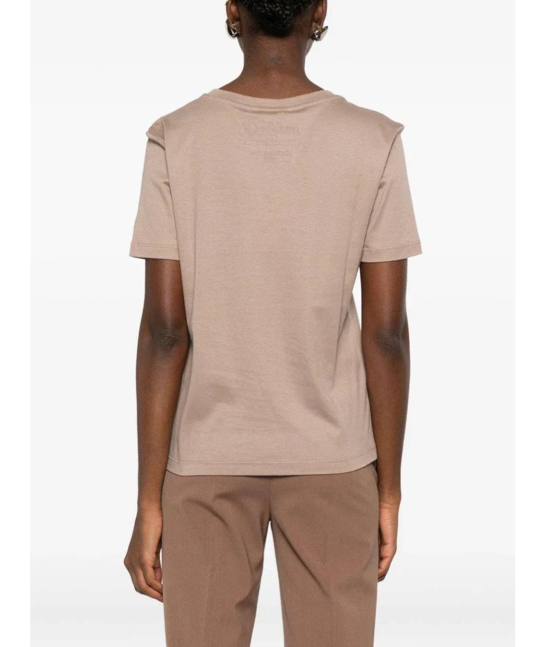 'S MAX MARA Бежевая хлопковая футболка, фото 3